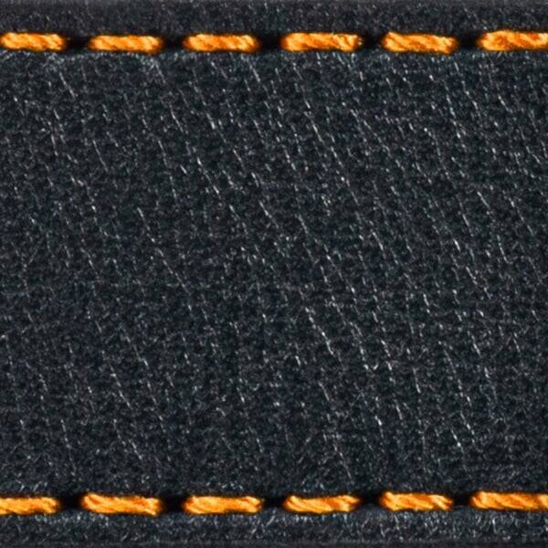 Gurt C1 18mm | Schwarz / Orange Thread | Lederteile ohne Schnalle