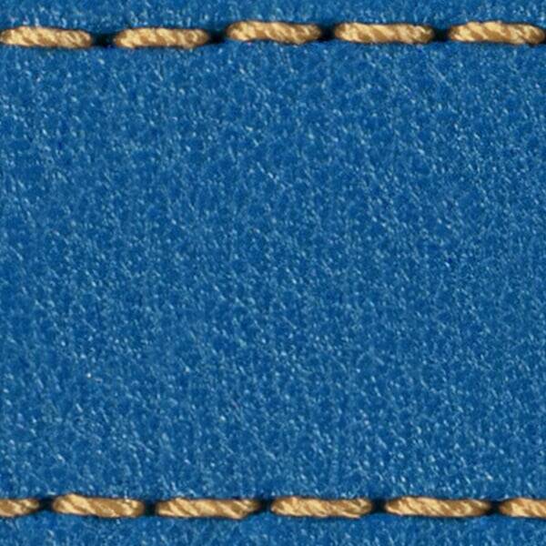 Gurt C1 20mm | Blau / Gold Thread | Lederteile ohne Schnalle