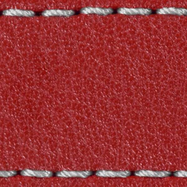 Gurt C1 22mm | Rot / Silber Thread | Lederteile ohne Schnalle