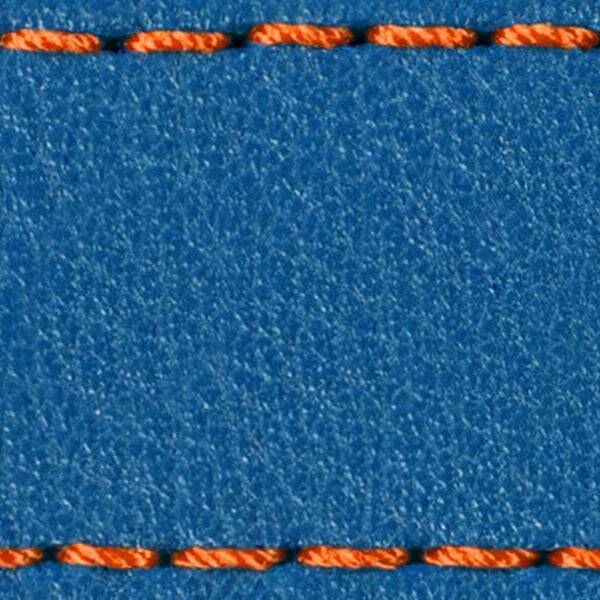 Gurt C1 26mm | Blau / Dunkelorange Thread | Lederteile ohne Schnalle