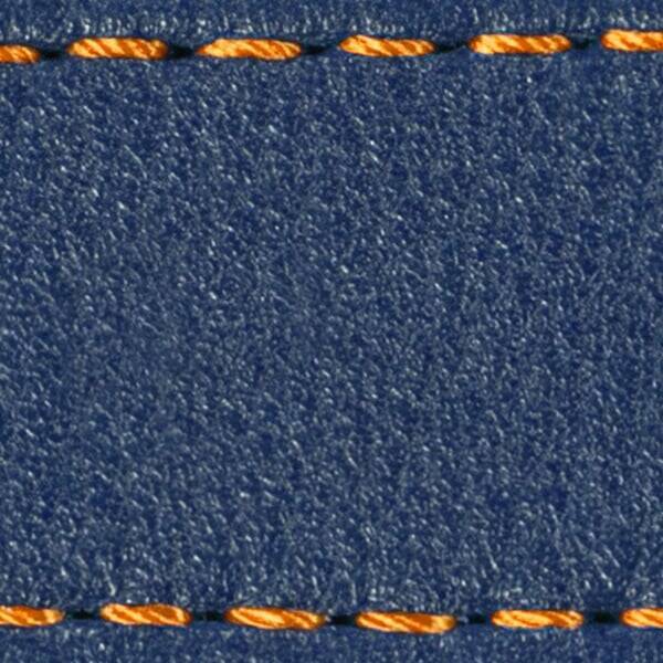 Gurt C1 26mm | Navy blau / Orange Thread | Lederteile ohne Schnalle