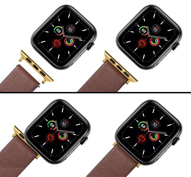 moVear | 22mm Uhrenarmbandadapter für Apple Watch 9/8/7/6/SE/5/4/3/2/1 (45/44/42mm) & Ultra (49mm) | Golden Rostfreier Stahl +PVD