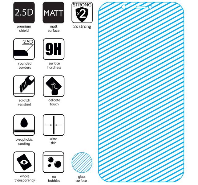 moVear GLASS mSHIELD 2.5D MATT für Apple iPhone 12 Pro / 12 (6.1") | (Antireflex, Handyhülle freundlich)