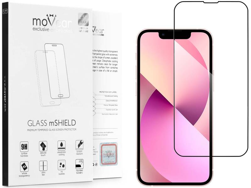 moVear GLASS mSHIELD 2.5D MAX für Apple iPhone 13 Mini (5.4") (Handyhülle freundlich)
