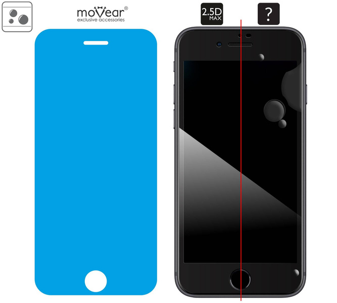 moVear GLASS mSHIELD 2.5D MAX für Apple iPhone 6 Plus / 6s Plus (5.5") (Handyhülle freundlich)