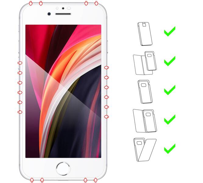 moVear GLASS mSHIELD 2.5D MAX für Apple iPhone 8 Plus / 7 Plus (5.5") (Handyhülle freundlich)