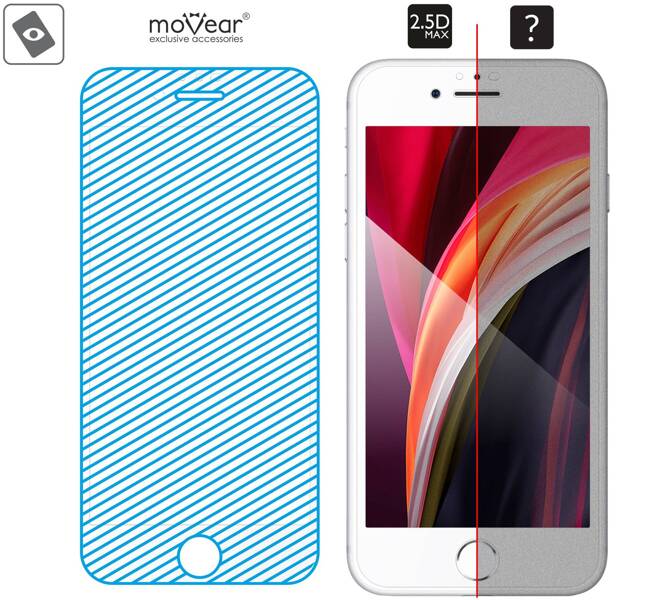 moVear GLASS mSHIELD 2.5D MAX für Apple iPhone 8 Plus / 7 Plus (5.5") (Handyhülle freundlich)