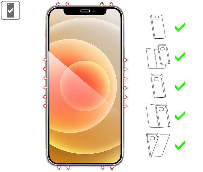 moVear GLASS mSHIELD 2.5D für Apple iPhone 12 Mini (5.4") (Handyhülle freundlich)