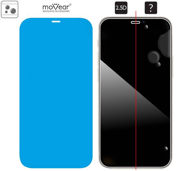 moVear GLASS mSHIELD 2.5D für Apple iPhone 12 Mini (5.4") (Handyhülle freundlich)