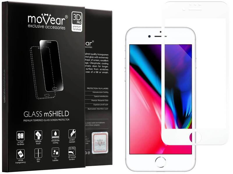 moVear GLASS mSHIELD 3D PRO für Apple iPhone 8 Plus / 7 Plus (5.5") (Vollbildschutz)