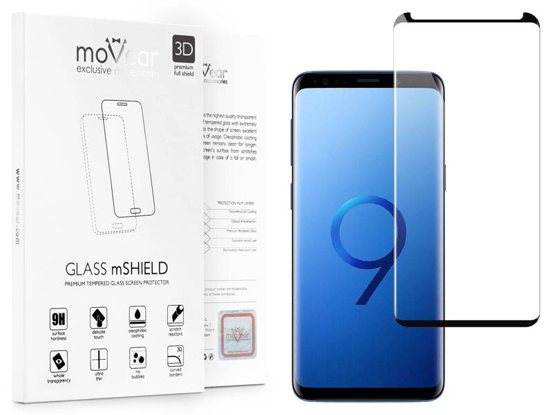 moVear GLASS mSHIELD 3D cf für Samsung Galaxy S9 (5.8") (Handyhülle freundlich)