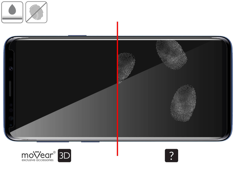 moVear GLASS mSHIELD 3D cf für Samsung Galaxy S9 (5.8") (Handyhülle freundlich)