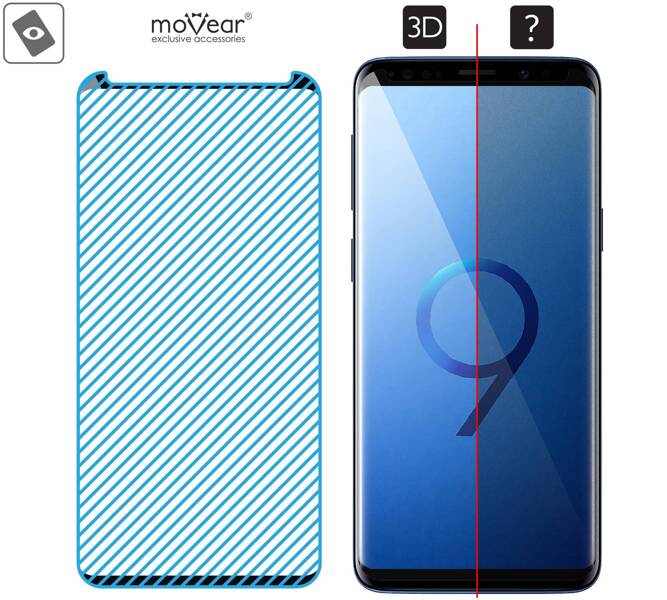 moVear GLASS mSHIELD 3D cf für Samsung Galaxy S9 (5.8") (Handyhülle freundlich)