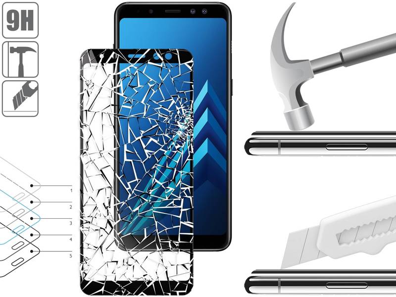 moVear GLASS mSHIELD 3D für Samsung Galaxy A8+ (2018) (6.0") (Vollbildschutz)