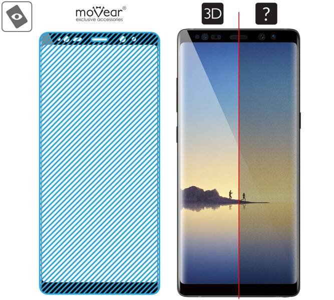 moVear GLASS mSHIELD 3D für Samsung Galaxy Note 8 (6.3") (Vollbildschutz)