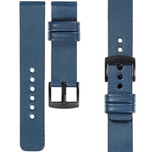 moVear Prestige S1 22mm Uhrenarmband aus Leder | Blaue Jeans [Größen XS-XXL und Schnalle zur Auswahl]