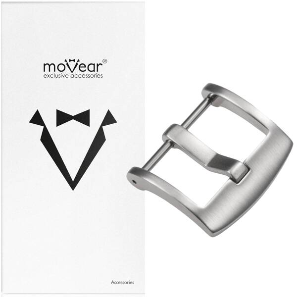 moVear Schnalle U1 - 26mm | Uhrenarmbandschnalle | Gebürstetes Silber