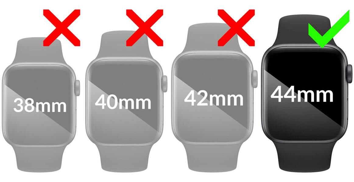 moVear flexible mSHIELD 3D PRO für Apple Watch 6/5/4/SE (44mm) (1.78"). Gepanzertes Hybridglas.