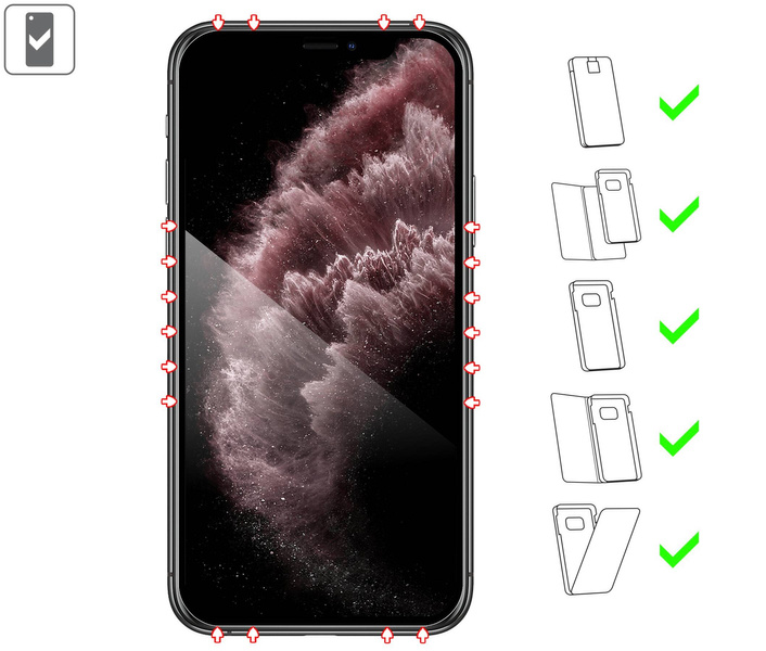 moVear flexible mSHIELD 3D PRO für Apple iPhone 11 Pro Max / Xs MAX (6.5"). Gepanzertes Hybridglas.