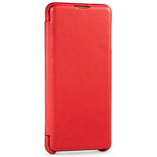 moVear flipSide S Ledertasche für Samsung Galaxy S10 (6.1") | Glatte Leder, Handy Hülle book type (Rot)