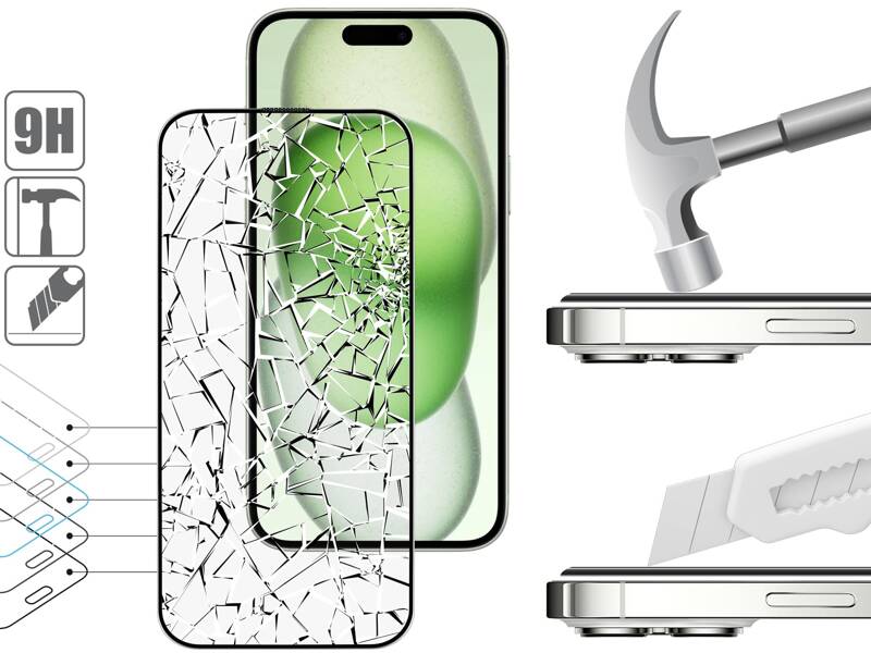 moVear mBOX GLASS mSHIELD 2.5D MAX MATT für Apple iPhone 16 Plus / 15 Plus (6.7") (Handyhülle freundlich, Antireflex, mit Applikator)