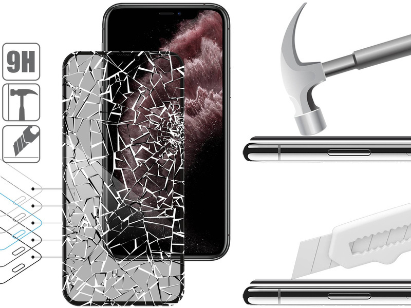 moVear mBOX GLASS mSHIELD 2.5D MAX privacy für Apple iPhone 11 Pro Max / Xs Max (6.5") (Anti-Spionage, mit Applikator)