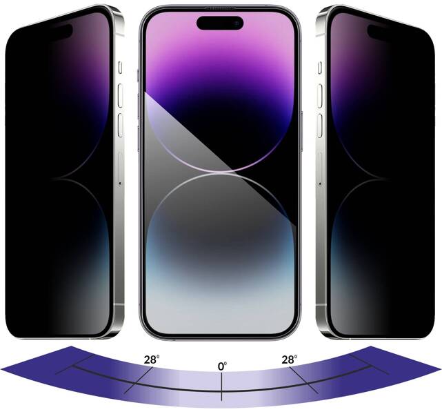 moVear mBOX GLASS mSHIELD 2.5D MAX privacy für Apple iPhone 14 Pro Max (6.7") (Anti-Spionage, mit Applikator)