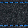 Gurt C1 18mm | Schwarz / Blau Thread | Lederteile ohne Schnalle