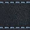 Gurt C1 24mm | Schwarz / Himmelblau Thread | Lederteile ohne Schnalle