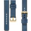 moVear Prestige C1 18mm Blaue Jeans Lederarmband für Huawei Watch GT 5 4 / Pro (42/41mm) | Blaue Jeans Nähte [Größen XS-XXL und Schnalle zur Auswahl]