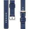 moVear Prestige C1 18mm Navy blau Lederarmband für Huawei Watch GT 5 4 / Pro (42/41mm) | Navy blau Nähte [Größen XS-XXL und Schnalle zur Auswahl]