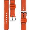 moVear Prestige C1 18mm Orange Lederarmband für Huawei Watch GT 5 4 / Pro (42/41mm) | Orange Nähte [Größen XS-XXL und Schnalle zur Auswahl]