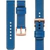 moVear Prestige C1 20mm Blau Lederarmband für Huawei Watch GT 3 2 1 / Pro (43/42mm) | Blau Nähte [Größen XS-XXL und Schnalle zur Auswahl]