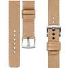 moVear Prestige C1 20mm Cappuccino Lederarmband für Samsung Galaxy Watch 7 / 6 / 5 / 4 / 3 & Pro / FE / Classic / Active | Cappuccino Nähte [Größen XS-XXL und Schnalle zur Auswahl]