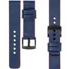 moVear Prestige C1 20mm Navy blau Lederarmband für Garmin Vivoactive 5/3, Vivomove 3, Venu 2 | Navy blau Nähte [Größen XS-XXL und Schnalle zur Auswahl]