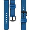 moVear Prestige C1 20mm Uhrenarmband aus Leder | Blau, Blau Nähte [Größen XS-XXL und Schnalle zur Auswahl]