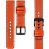 moVear Prestige C1 22mm Orange Lederarmband für Huawei Watch 5 4 3 2 1 - GT / Pro / Ultimate (48/46mm) | Orange Nähte [Größen XS-XXL und Schnalle zur Auswahl]