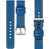 moVear Prestige C1 22mm Uhrenarmband aus Leder | Blau, Blau Nähte [Größen XS-XXL und Schnalle zur Auswahl]