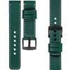 moVear Prestige C1 22mm Uhrenarmband aus Leder | Flaschengrün, Flaschengrün Nähte [Größen XS-XXL und Schnalle zur Auswahl]