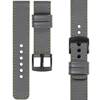 moVear Prestige C1 22mm Uhrenarmband aus Leder | Grau, Grau Nähte [Größen XS-XXL und Schnalle zur Auswahl]