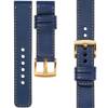 moVear Prestige C1 22mm Uhrenarmband aus Leder | Navy blau, Navy blau Nähte [Größen XS-XXL und Schnalle zur Auswahl]