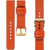 moVear Prestige C1 22mm Uhrenarmband aus Leder | Orange, Orange Nähte [Größen XS-XXL und Schnalle zur Auswahl]