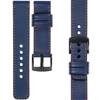 moVear Prestige C1 26mm Uhrenarmband aus Leder | Navy blau, Navy blau Nähte [Größen XS-XXL und Schnalle zur Auswahl]