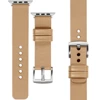 moVear Prestige S1 22mm Lederarmband für Apple Watch 10 / 9 / 8 / 7 / 6 / 5 / 4 / SE (46/45/44mm) & Ultra (49mm) Cappuccino [Adapter und Schnalle zur Auswahl]