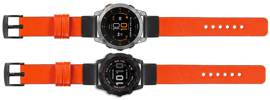 moVear Prestige S1 Lederarmband für Garmin QuickFit 26mm (Fenix / Epix / Quatix / Tactix / Enduro - 51mm) Orange [Schließe nach Wahl]