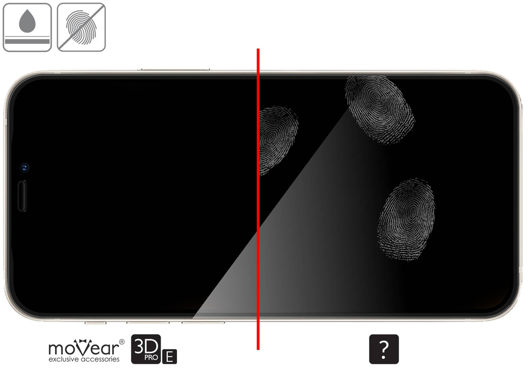 2 Stk. | moVear GLASS mSHIELD 3D PRO-E für Apple iPhone 12 Mini (5.4") (Handyhülle freundlich)
