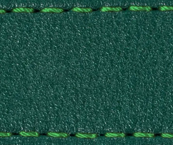 Strap C1 24mm | Bottle green / Green thread | Leather parts without buckle