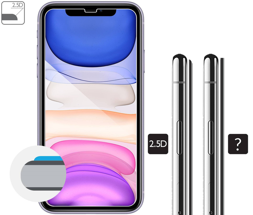 moVear GLASS mSHIELD 2.5D für Apple iPhone 11 / Xr (6.1") (Handyhülle freundlich)