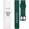 moVear Prestige C1 19mm Uhrenarmband aus Leder | Flaschengrün, Flaschengrün Nähte [Größen XS-XXL und Schnalle zur Auswahl]