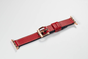 Leather watch strap